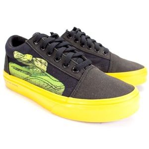 Vans X National Geographic Kids Size US 3.0 Photo Art Snake Frog Black Yellow